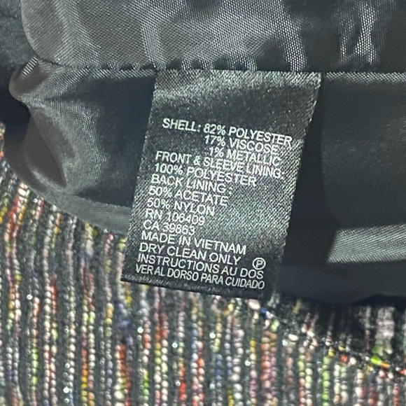 TAHARI ARTHUR S. LEVINE PETITE Blazer Metallic Tweed Mix Colors Women size 12 P - Picture 12 of 14